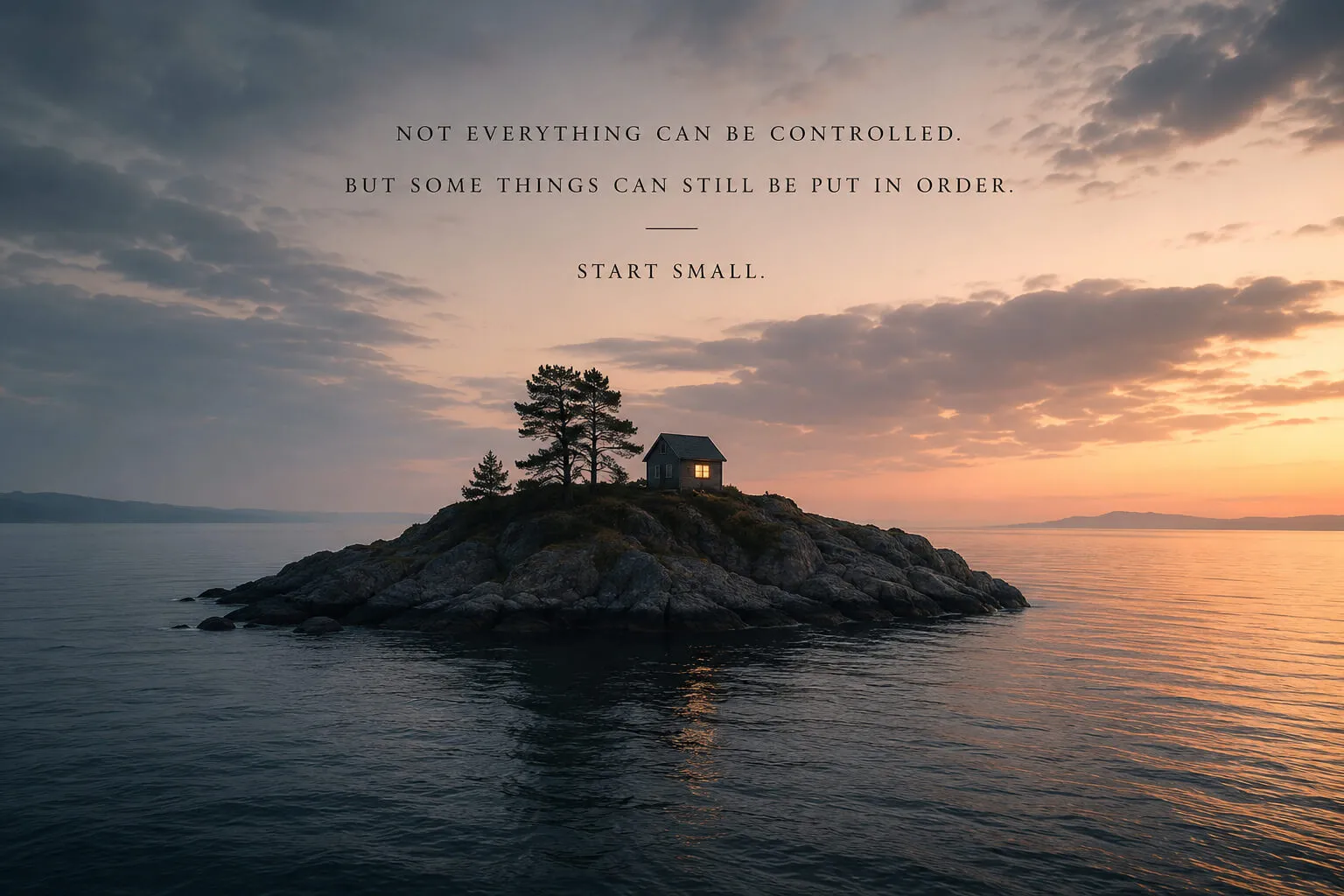 A small island of order surrounded by water